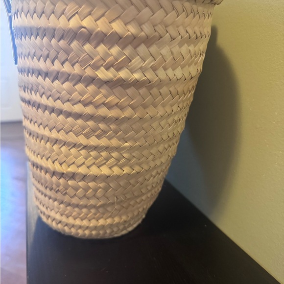 Tory Burch Beige and Yellow Woven Tote Basket Bag - Picture 5 of 11